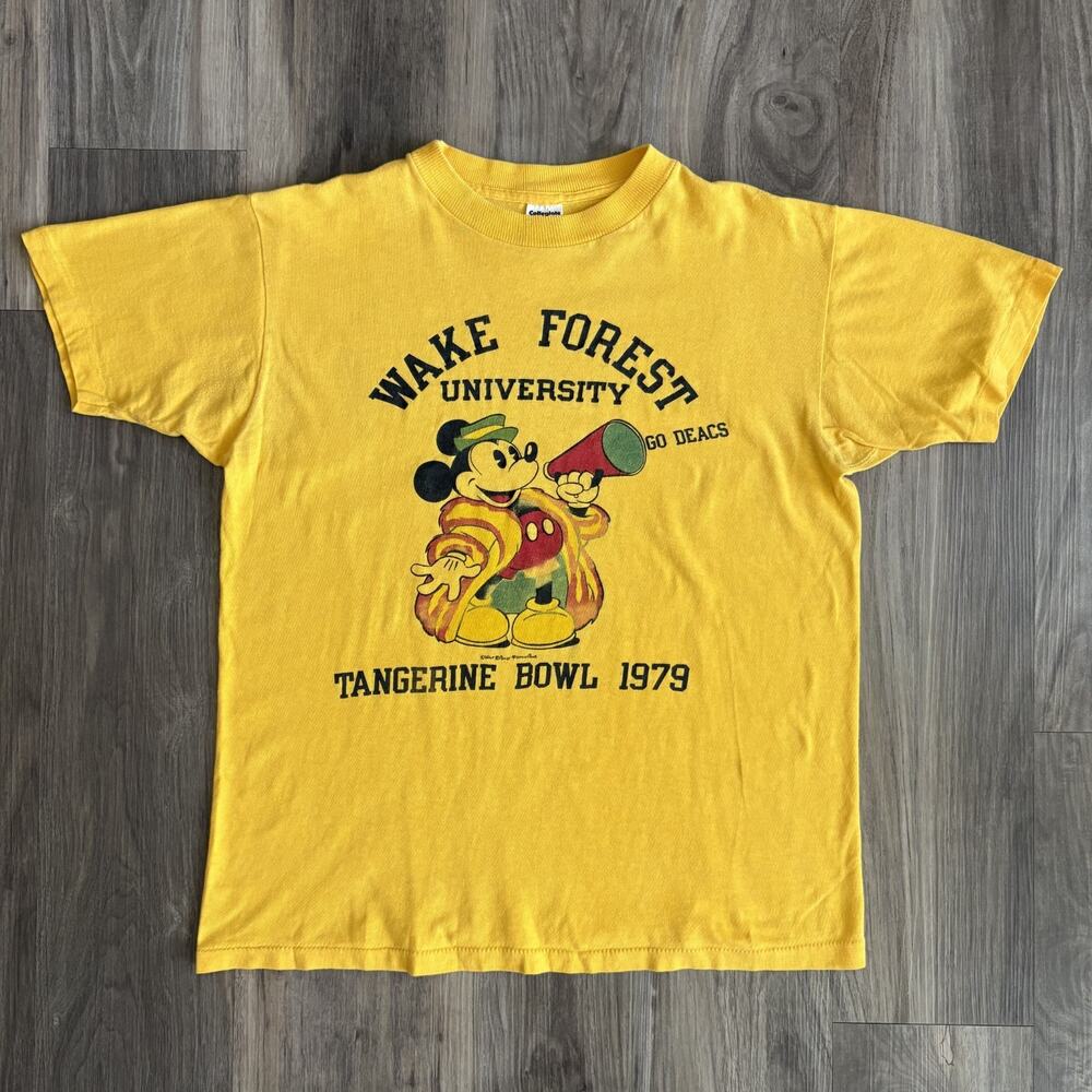 Vintage 1979 Wake Forest University Tangerine Bowl Mickey Mouse T-Shirt Size S